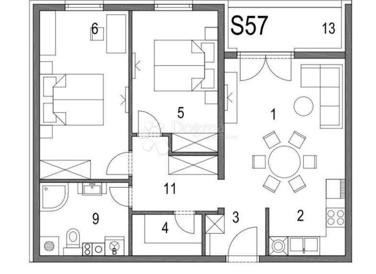 Wohnung zum Kauf 205.020 € 3 Zimmer 68 m² 3. Geschoss Klinca Sela