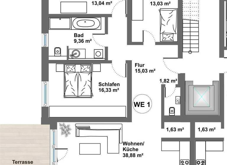 Wohnung zur Miete 1.165 € 4 Zimmer 116,5 m² frei ab 01.06.2026 Ilmenau 98693