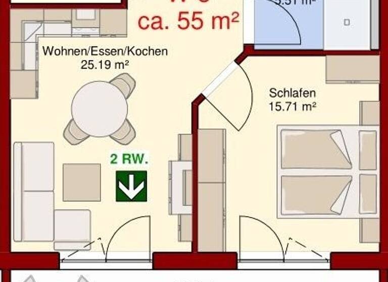 Wohnung zum Kauf provisionsfrei 55 m²<br/>Wohnfläche Hechingen Hechingen 72379