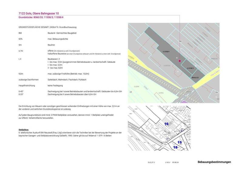 Gewerbegrundstück zum Kauf 995.000 € 2.426 m² Grundstück Gols 7122