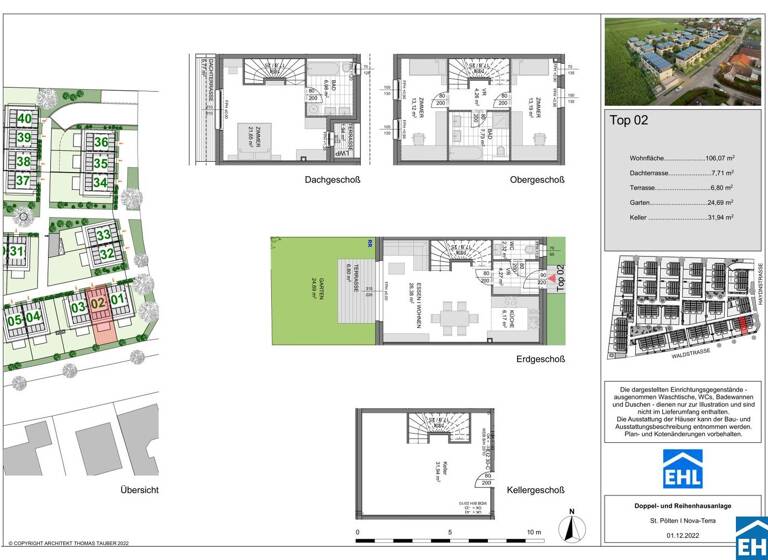 Reihenmittelhaus zum Kauf - Erstbezug 449.000 € 4 Zimmer 106,1 m² Waldstraße St. Pölten 3100