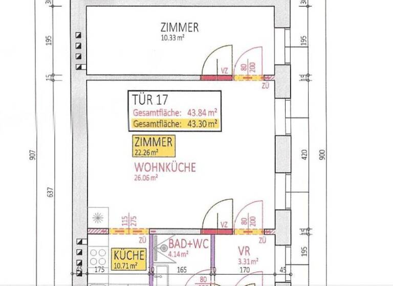 Wohnung zum Kauf - Erstbezug 239.000 € 2 Zimmer 43,8 m² 2. Geschoss Laubeplatz 2 Wien 1100