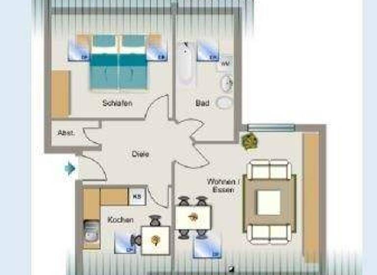 Wohnung zur Miete 459 € 2,5 Zimmer 61,1 m² 3. Geschoss frei ab 01.05.2026 Hans-Böckler-Straße 11A Oberaden Bergkamen 59192