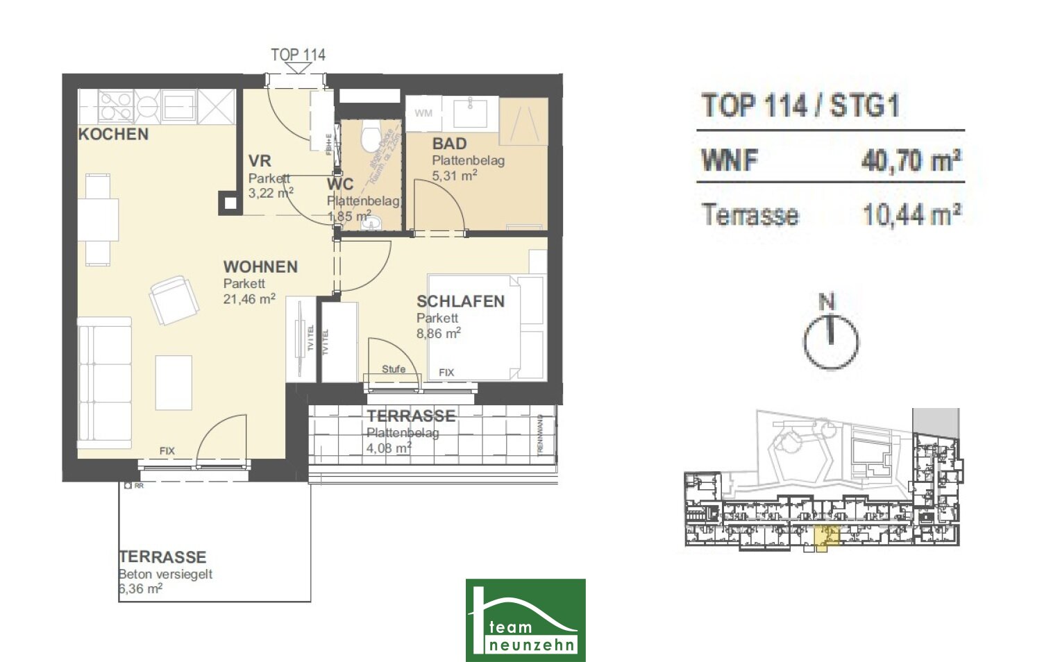 Wohnung zum Kauf provisionsfrei 316.801 € 2 Zimmer 40,4 m²<br/>Wohnfläche 9.<br/>Geschoss Tokiostraße 5 Wien 1220