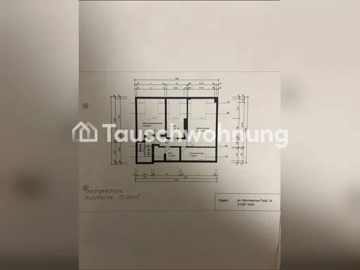 Wohnung zur Miete Tauschwohnung 800 € 2,5 Zimmer 76 m² 2. Geschoss Holweide Mülheim 51067