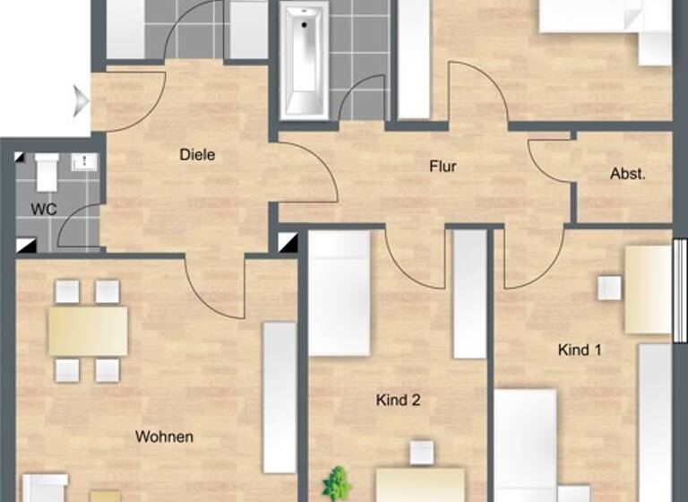 Wohnung zur Miete 1.073 € 4 Zimmer 86,6 m² 2. Geschoss frei ab 11.04.2026 Euler-Chelpin-Str. 14 Lechhausen Augsburg 86165