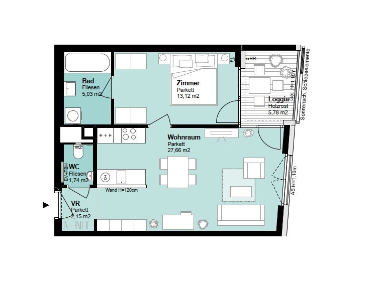 Wohnung zur Miete 958 € 2 Zimmer 43,8 m²<br/>Wohnfläche 8.<br/>Geschoss Wien 1020