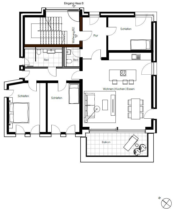 Wohnung zur Miete 1.578 € 4 Zimmer 121,4 m²<br/>Wohnfläche 2.<br/>Geschoss ab sofort<br/>Verfügbarkeit Stephanusweg 10a Eggeweg Bielefeld 33617