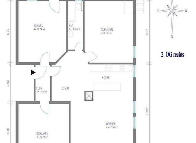 Wohnung zur Miete 840 € 4 Zimmer 120 m² 2. Geschoss frei ab sofort Weserstr. 5 Holzminden 37603
