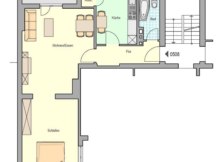 Wohnung zur Miete 460 € 2,5 Zimmer 57,5 m² 3. Geschoss frei ab 01.05.2026 Bismarckstraße 110 Baukau-Ost Herne 44629