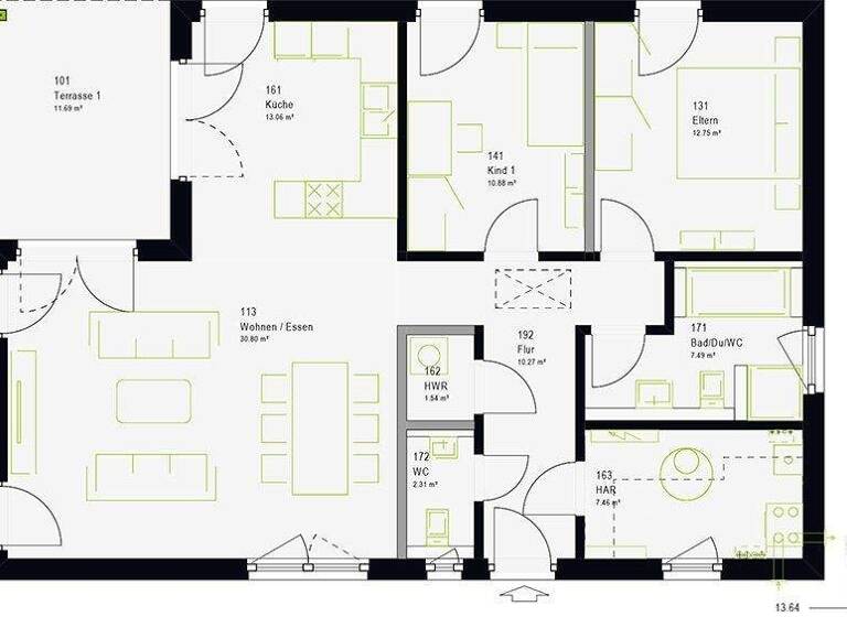 Bungalow zum Kauf provisionsfrei 247.478 € 6 Zimmer 108 m² 525 m² Grundstück Sonderhofen 97255
