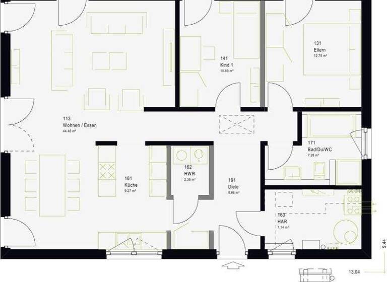 Einfamilienhaus zum Kauf 429.700 € 4 Zimmer 103 m² 380 m² Grundstück Ehekirchen 86676