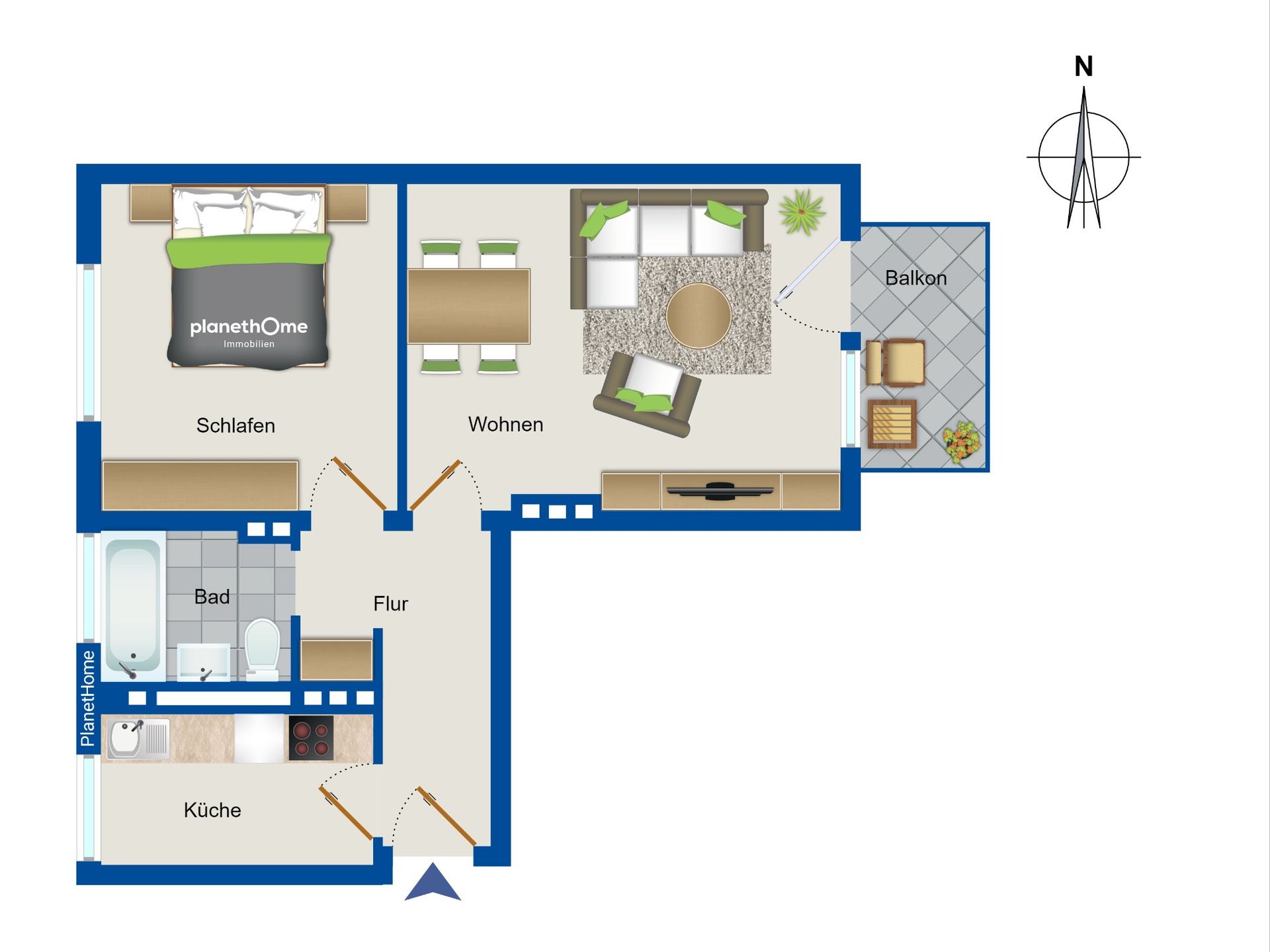 Wohnung zum Kauf 180.000 € 2 Zimmer 52 m²<br/>Wohnfläche Biebrich - Mitte Wiesbaden 65203