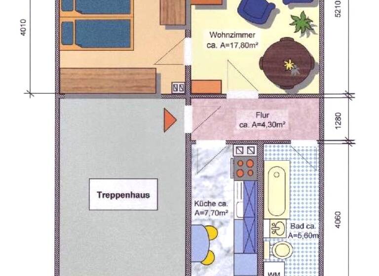 Wohnung zur Miete 326 € 2 Zimmer 50,9 m² EG Professor-Willkomm-Str. 1c Limbach-Oberfrohna 09212