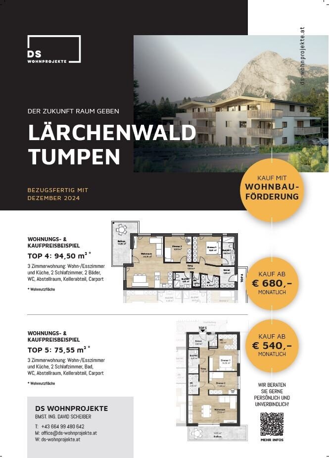 Penthouse zum Kauf provisionsfrei 554.000 € 4 Zimmer 122,8 m²<br/>Wohnfläche 2.<br/>Geschoss Tumpen 200 Umhausen 6441