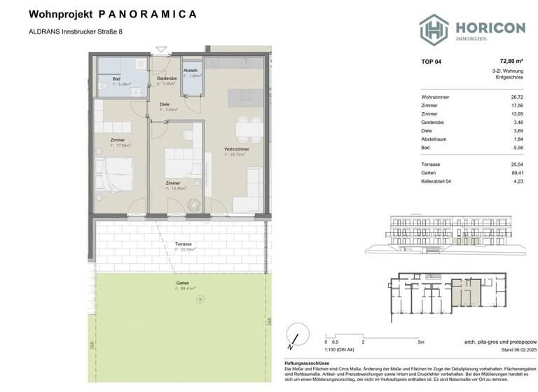 Wohnung zum Kauf provisionsfrei 665.000 € 3 Zimmer 72,8 m² EG Aldrans 6071