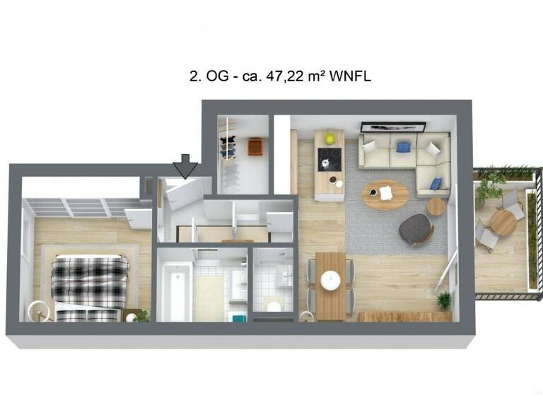Wohnung zum Kauf 199.400 € 2 Zimmer 47,2 m² 2. Geschoss Gaswerkstraße Eggenberg Graz 8020