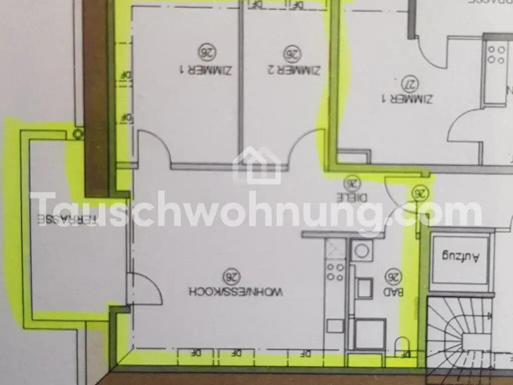 Wohnung zur Miete Tauschwohnung 1.100 € 3 Zimmer 70 m²<br/>Wohnfläche 3.<br/>Geschoss Herdern - Süd Freiburg im Breisgau 79104