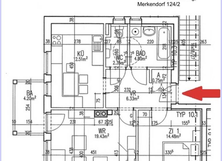 Wohnung zur Miete 731 € 2 Zimmer 60,6 m² Merkendorf 124_2 Merkendorf 8344