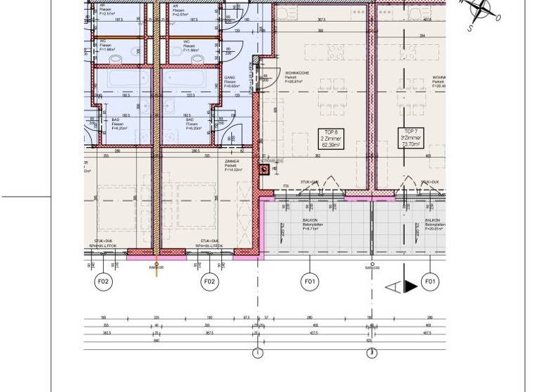Wohnung zur Miete 755 € 2 Zimmer 62,4 m² 1. Geschoss Wiener Neustadt 2700