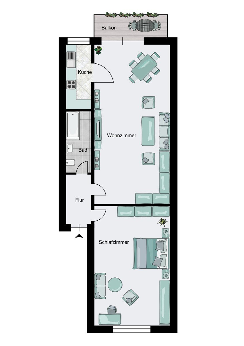 Wohnung zum Kauf 149.000 € 2 Zimmer 40 m²<br/>Wohnfläche EG<br/>Geschoss Horn Hamburg 22111