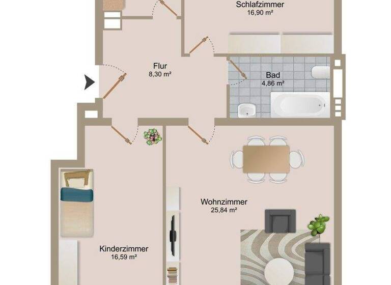 Wohnung zum Kauf 349.000 € 3 Zimmer 79 m² Ost Rosenheim 83022