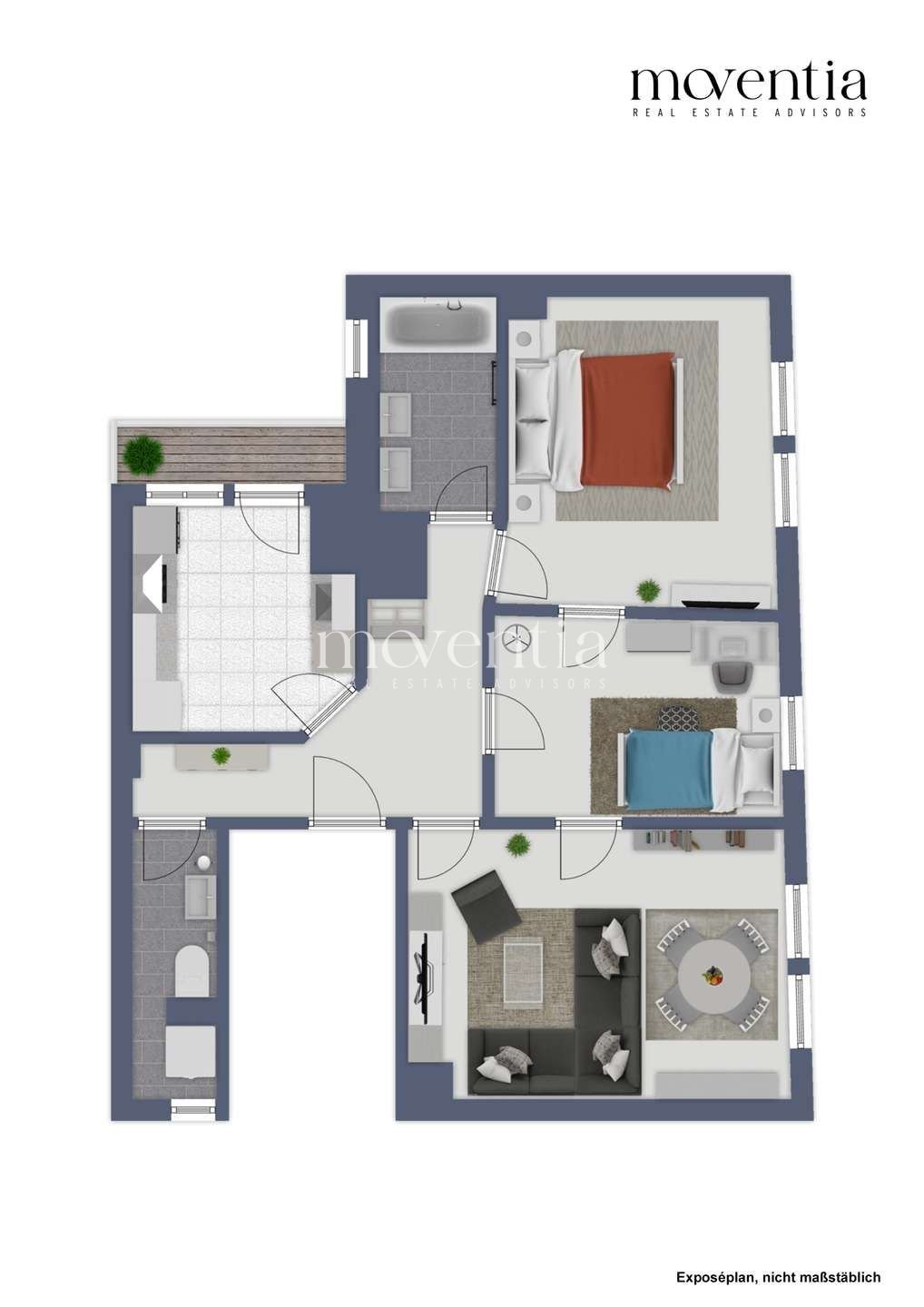 Wohnung zur Miete 1.660 € 3 Zimmer 82 m²<br/>Wohnfläche 3.<br/>Geschoss Rosenberg Stuttgart 70176