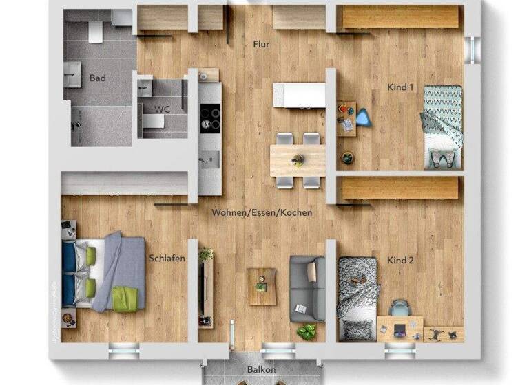 Wohnung zur Miete 1.075 € 4 Zimmer 82,5 m² Unterhollerau Moosthenning 84164
