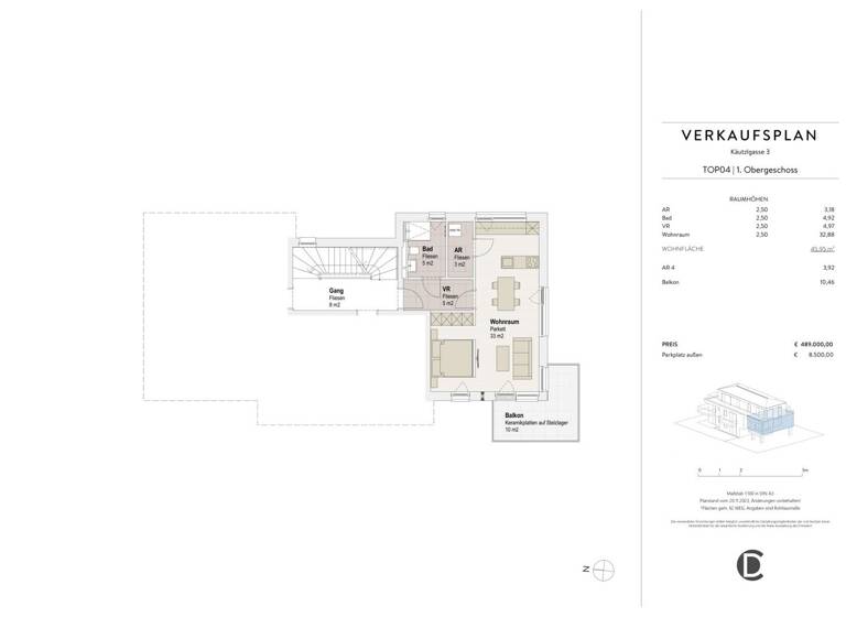 Studio zum Kauf - Erstbezug 489.000 € 1 Zimmer 46 m² 1. Geschoss Salzburg 5020