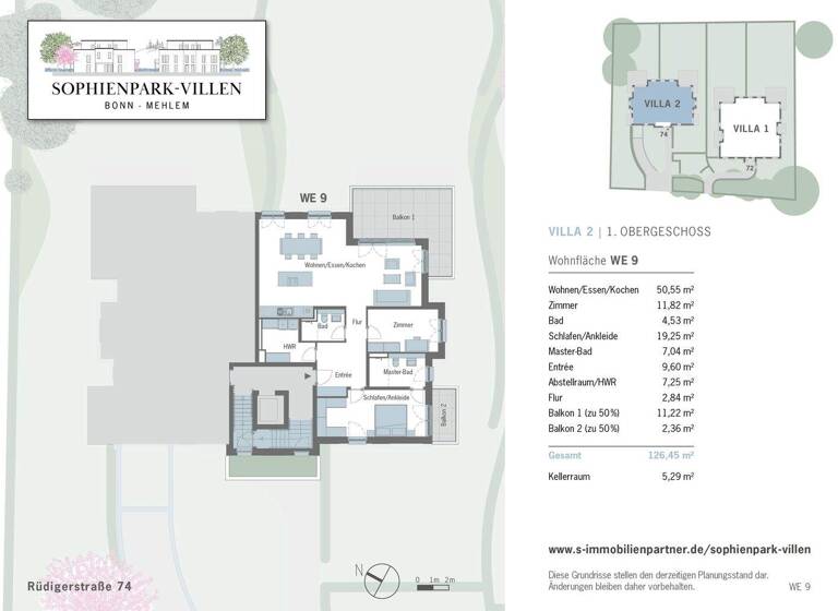 Wohnung zum Kauf - Erstbezug 1.440.500 € 3 Zimmer 126,5 m² 1. Geschoss Mehlem Bonn 53179