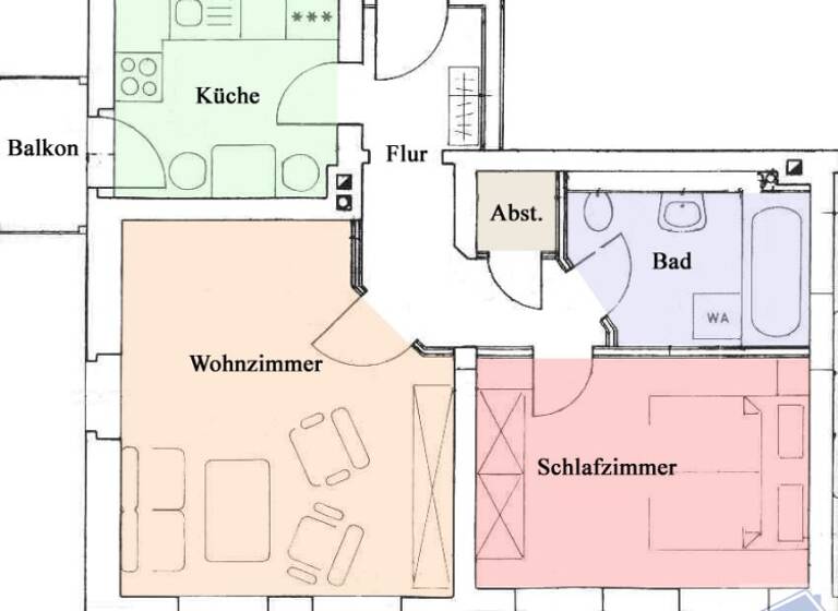 Wohnung zur Miete 336 € 2 Zimmer 52,4 m² 1. Geschoss frei ab sofort Zittau 02763