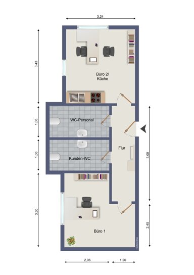 Bürofläche zur Miete 150 € 2 Zimmer 30 m² Bürofläche Wahlbezirk 14 Suhl 98527