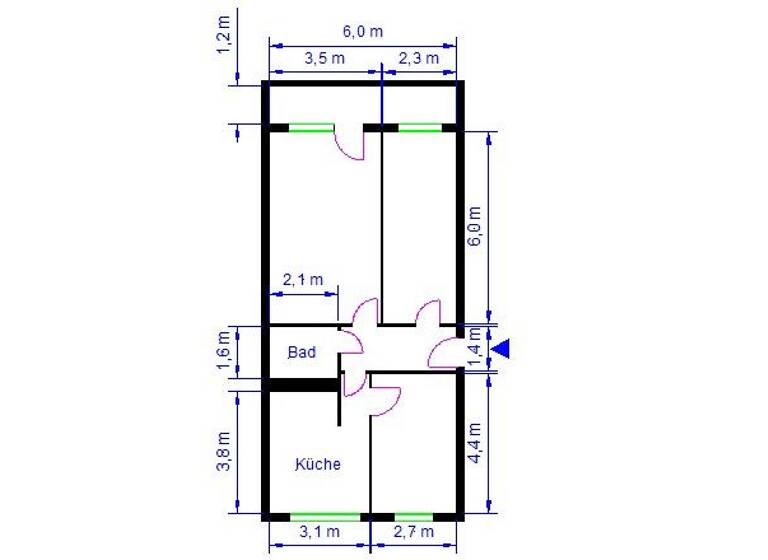 Wohnung zur Miete 411 € 3 Zimmer 68,5 m² 4. Geschoss Johannes-Göderitz-Str. 111 Neu Olvenstedt Magdeburg 39130