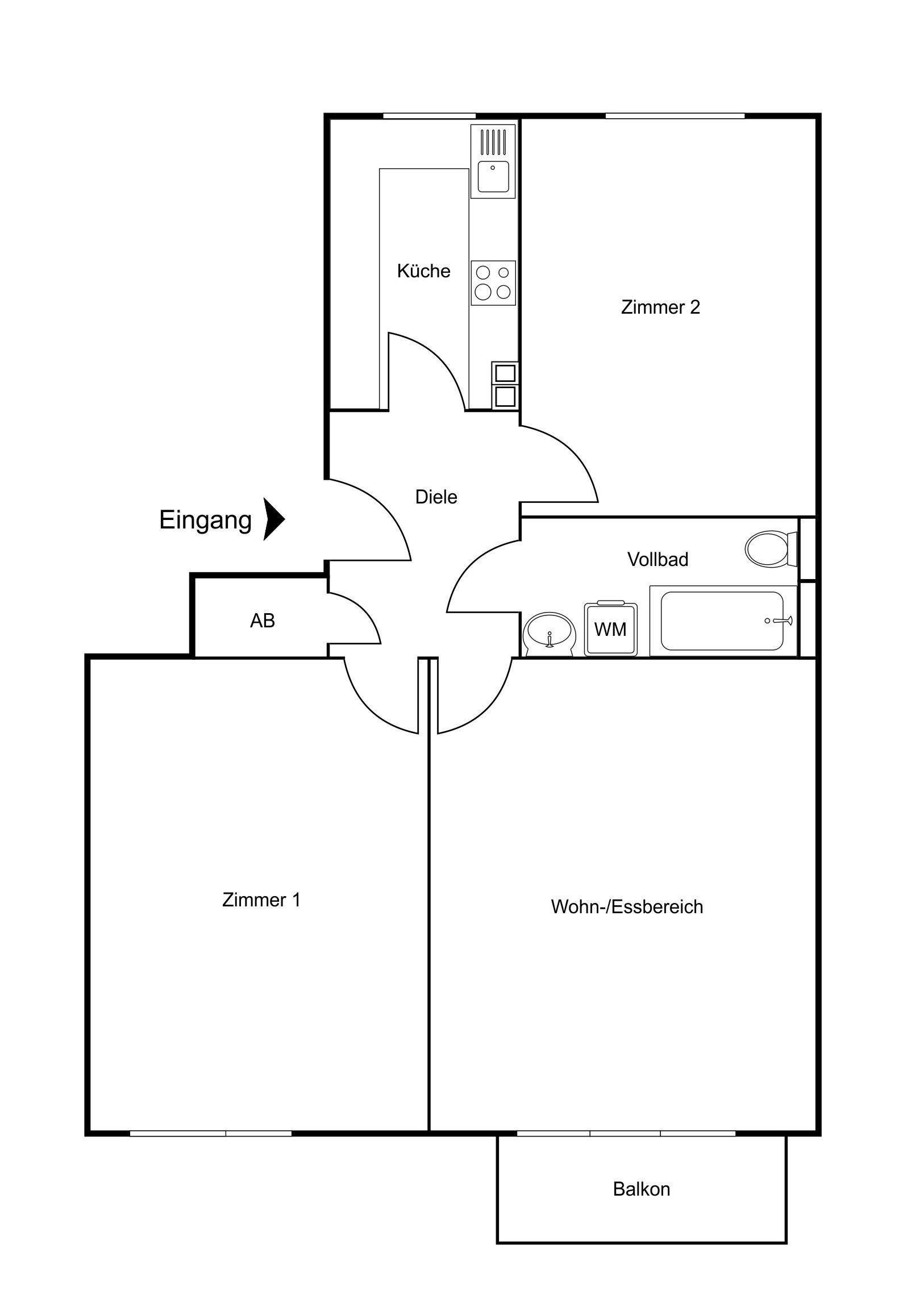 Wohnung zum Kauf 575.000 € 3 Zimmer 73 m²<br/>Wohnfläche 2.<br/>Geschoss Uhlenhorst Hamburg 22087