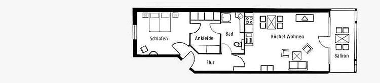 Wohnung zum Kauf 299.000 € 2 Zimmer 61 m²<br/>Wohnfläche Dollahner Str. 55 Binz Ostseebad Binz 18609