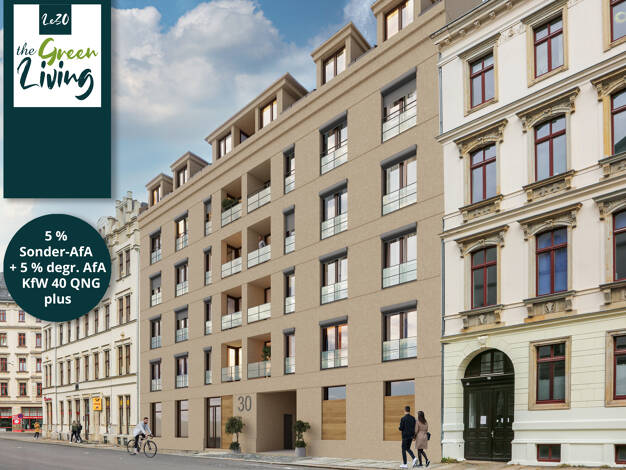 Wohnung zum Kauf - Neubau provisionsfrei 349.990 € 2 Zimmer 50,4 m² Dachgeschoss Leipzig 04109