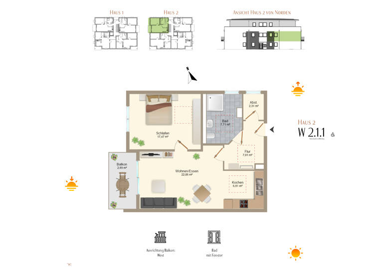Wohnung zum Kauf provisionsfrei 379.900 € 2 Zimmer 66,3 m² 1. Geschoss Zellerberg Rieden 87668