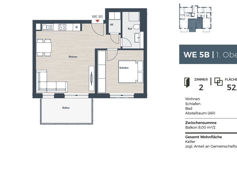Wohnung zur Miete - Erstbezug 845 € 2 Zimmer 52,8 m² 1. Geschoss frei ab sofort Bischofsweiher Straße 36 Dechsendorf Erlangen 91056