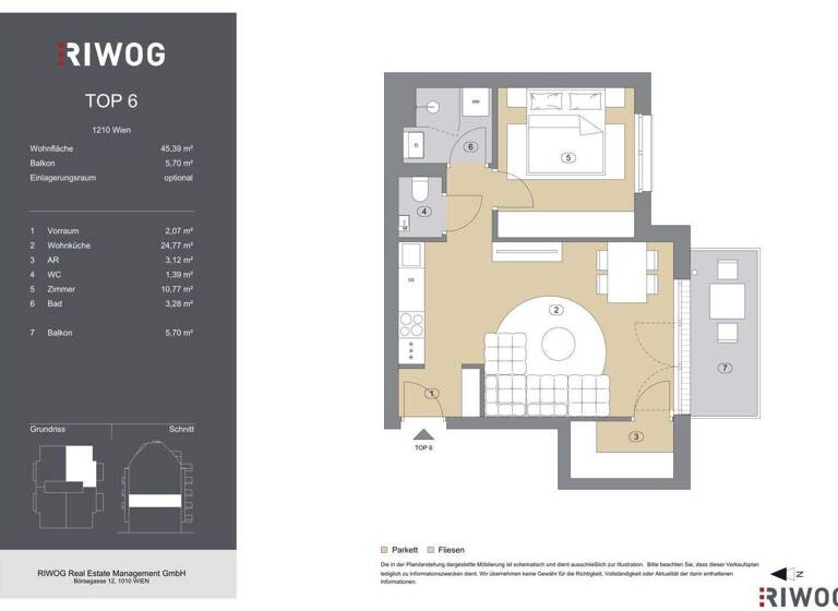 Wohnung zum Kauf - Erstbezug 279.000 € 2 Zimmer 45,4 m² 2. Geschoss Bahnsteggasse 4 Wien 1210