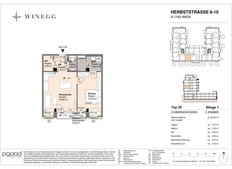 Wohnung zum Kauf - Erstbezug 314.400 € 2 Zimmer 47,9 m² 2. Geschoss Herbststraße 6-10 Wien 1160