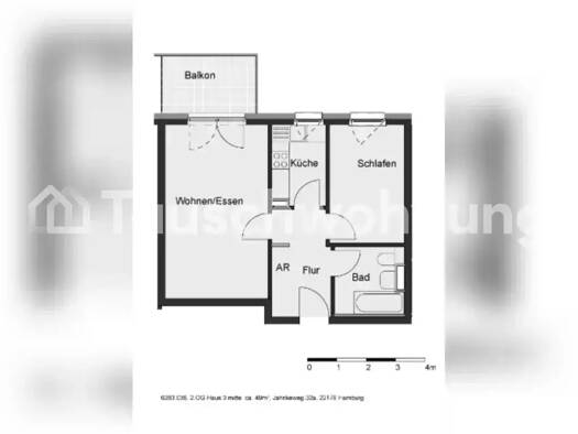 Wohnung zur Miete Tauschwohnung 346 € 2 Zimmer 49 m² 2. Geschoss Bramfeld Hamburg 22179