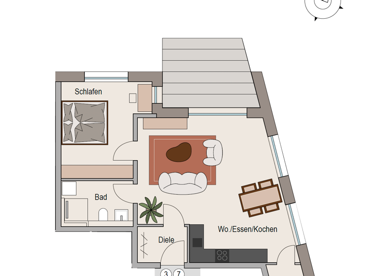 Wohnung zur Miete - Erstbezug 942 € 2 Zimmer 67,3 m² 1. Geschoss frei ab sofort Hauptstraße 62 Neckarwestheim 74382