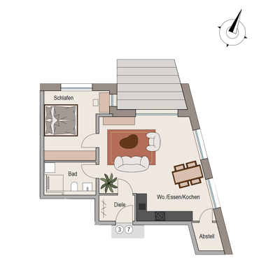 Wohnung zum Kauf - Neubau provisionsfrei 356.900 € 2 Zimmer 67,3 m² 1. Geschoss Hauptstraße 62 Neckarwestheim 74382