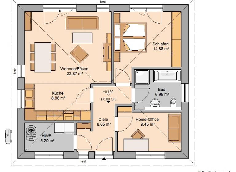 Einfamilienhaus zum Kauf provisionsfrei 391.830 € 3 Zimmer 76 m² 591 m² Grundstück Umpferstedt 99441