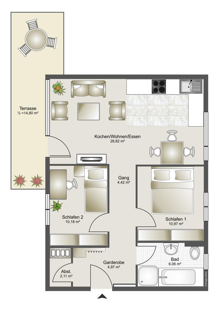 Wohnung zur Miete 1.069 € 3 Zimmer 67,5 m²<br/>Wohnfläche Brunnengasse 19a Dornbirn 6850