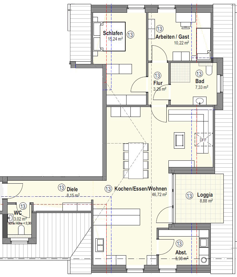 Wohnung zum Kauf provisionsfrei 408.050 € 3 Zimmer 104,4 m²<br/>Wohnfläche 3.<br/>Geschoss 01.02.2025<br/>Verfügbarkeit Wüllen Ahaus / Wüllen 48683