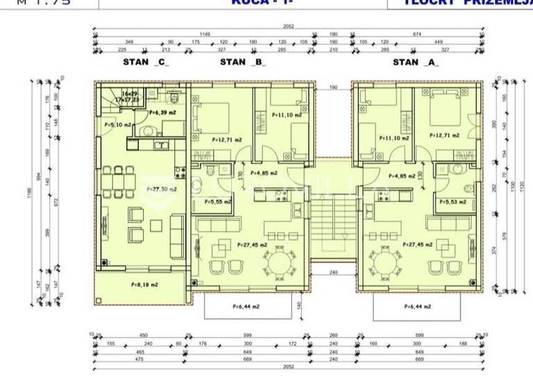 Wohnung zum Kauf 265.000 € 2 Zimmer 73 m² Krc Centar - Gulici 52440