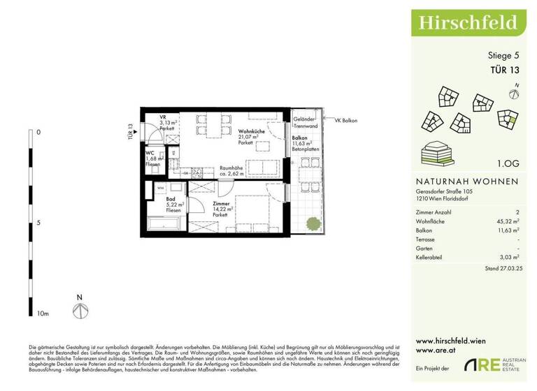 Wohnung zum Kauf - Erstbezug 280.000 € 2 Zimmer 45,3 m² 1. Geschoss Wien 1210