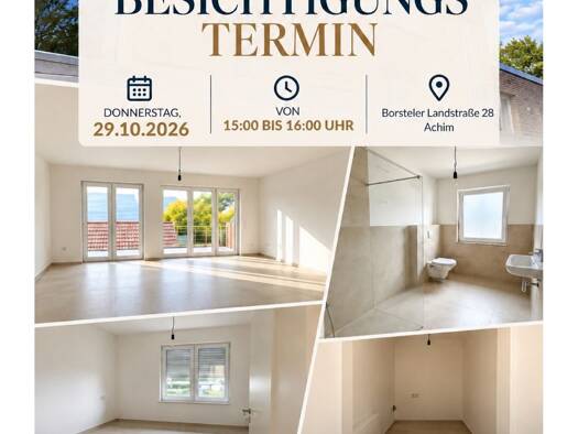 Wohnung zur Miete - Erstbezug 1.140 € 2 Zimmer 70 m² frei ab sofort Borsteler Landstraße 28 Achim Achim 28832
