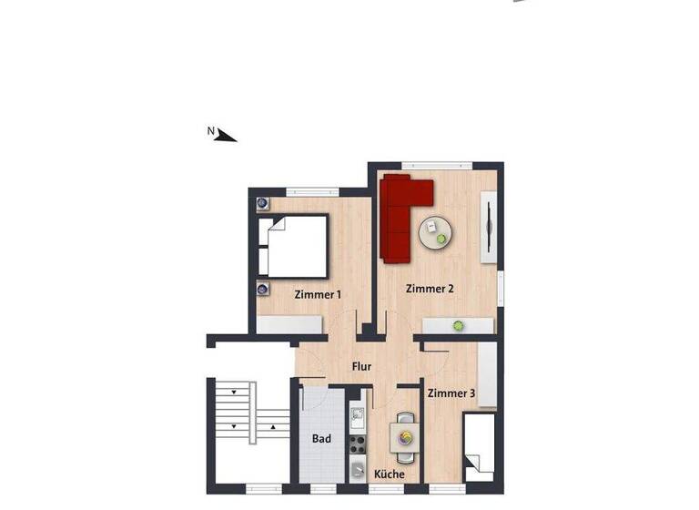 Wohnung zur Miete 424 € 3 Zimmer 55,2 m² 1. Geschoss frei ab 01.04.2026 Laagbergstr. 88 Hohenstein Wolfsburg 38440